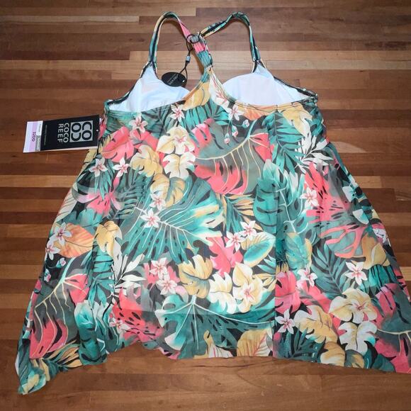Coco Reef tropical print Bra Sized Tankini Swim Top 32DD - Picture 7 of 8